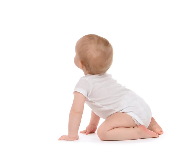 Child baby toddler sitting facing backwards back rear view — Stock Photo, Image