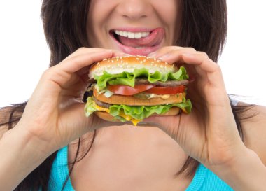 Fast food kavramı. lezzetli sağlıksız burger sandviç 