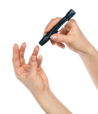 diyabet lancet el hıyar parmak delikler yapmak