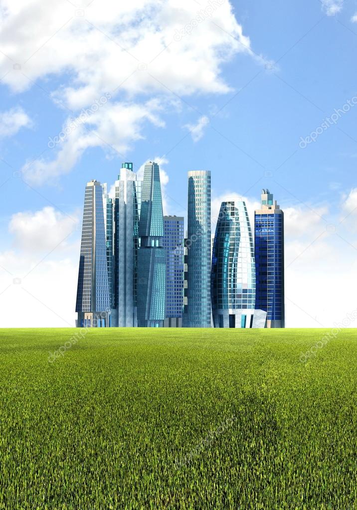 Green futuristic city