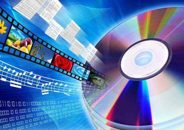 CD / DVD como conteúdo multimídia — Fotografia de Stock