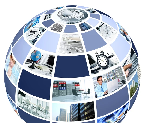 Collage de oficina en forma de globo — Foto de Stock