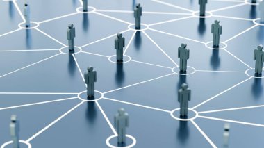 Sosyal medya mensupları ikincil görüntü ağı kuruyor. 3d Hazırlandı