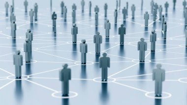 Sosyal medya mensupları ikincil görüntü ağı kuruyor. 3d Hazırlandı