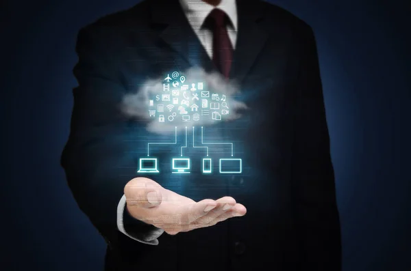 Technologies Information Sur Internet Cloud Computing Application Image Conceptuelle — Photo