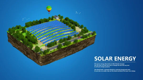 Solcells Panelplantering Grön Energi Konceptuell Bild — Stockfoto