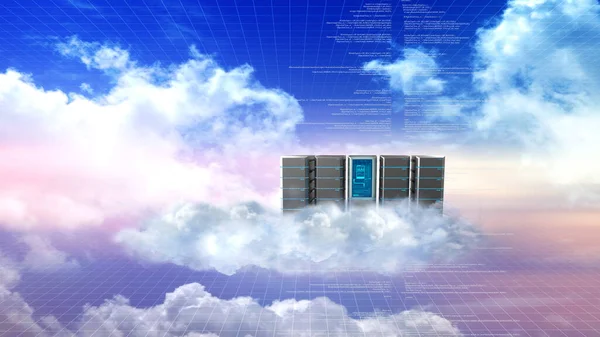 Internet Cloud Server Vanillehimmel Hintergrund Internet Informationstechnologiekonzept — Stockfoto