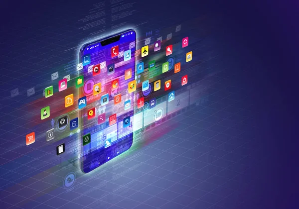Internet Smart Telefon Informationsteknik Koncept Sociala Nätverk Och Tillämpning — Stockfoto