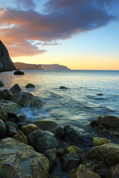 Calm sunset on the ocean beach