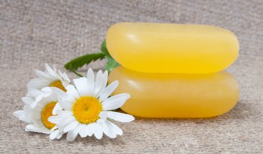 vintage doğal kumaş çiçekler ile sabun