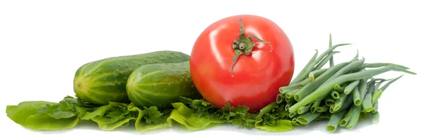 Färska grönsaker isolerade på vit bakgrund — Stockfoto