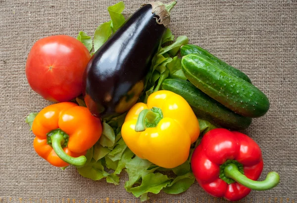 Légumes sur toile de sac Images De Stock Libres De Droits