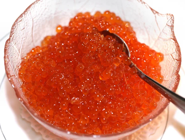 Stor skylt med röd kaviar — Stockfoto