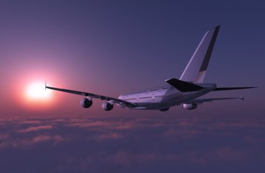 Bulutların üstünde.