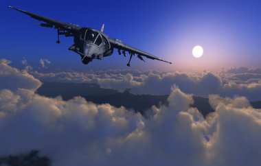 Bulutların üstünde.