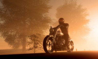 motosikletçi silüeti