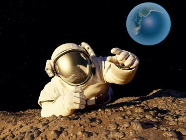 astronotu gezegende tarama.