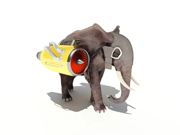 Elefante com motor a jato — Fotografia de Stock