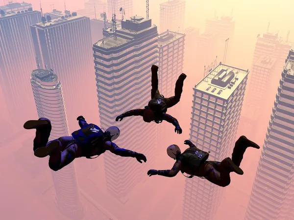 Atletas paracaidistas — Foto de Stock