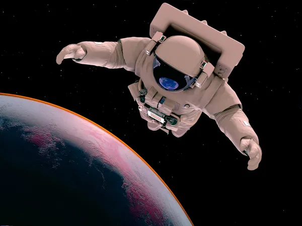 O astronauta no espaço sideral — Fotografia de Stock