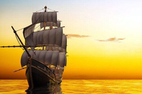 Sailboat in the sea.