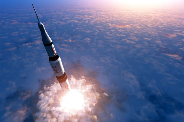 Flight of the rocket — Stock Photo, Image