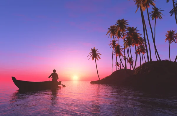 The man in a boat — Stock Photo, Image