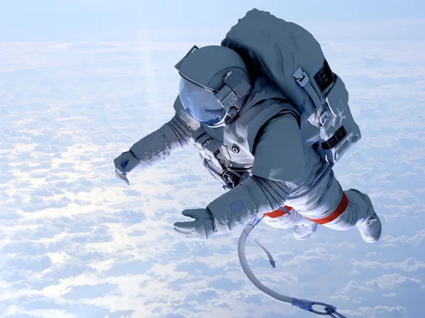 宇航员在云海之上 — 图库照片