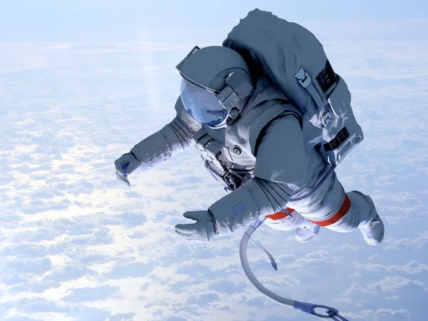 Astronauta sobre las nubes — Foto de Stock