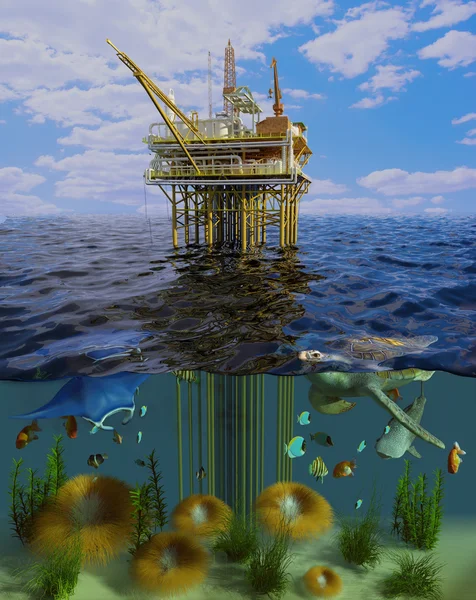 Нефть и море . — стоковое фото