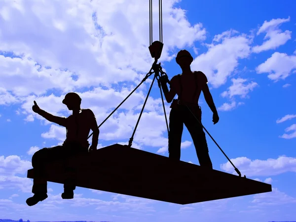 Silhouette di un lavoratore — Foto Stock