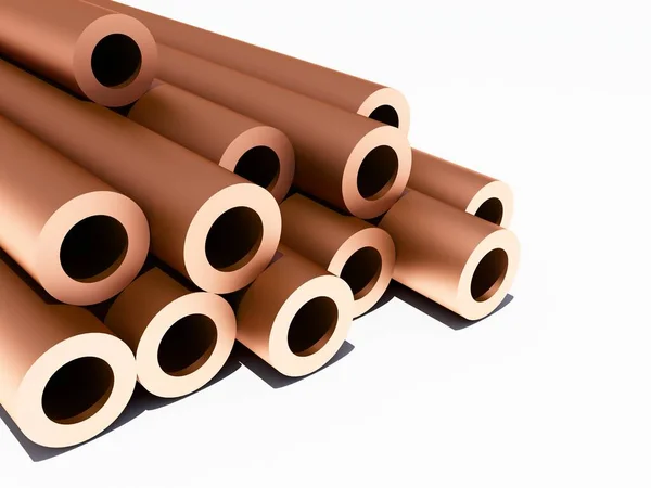 Lot Steel Pipes Render — Stock Photo, Image