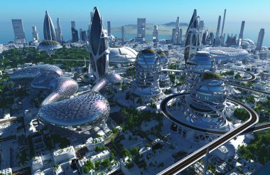 3D şehir görüntüleme panoraması