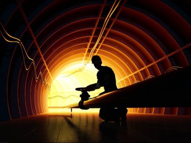 Bitki., 3d render görevli silüeti