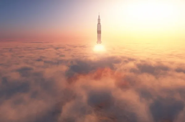 空への打ち上げ3Dレンダリング — ストック写真