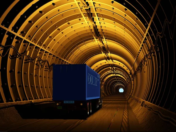 Camión Túnel Rendir — Foto de Stock