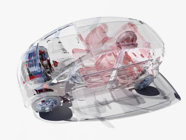 Beyaz arka planda 33d model arabalar.