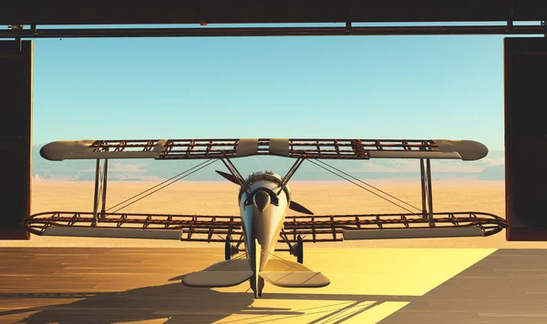 Flugzeugmodell Hangar Darstellung — Stockfoto