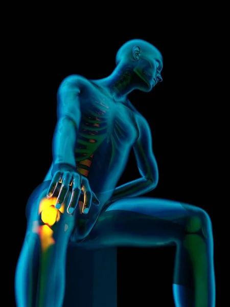 人間の骨格のグラフィカルな表現 3Dレンダリング — ストック写真