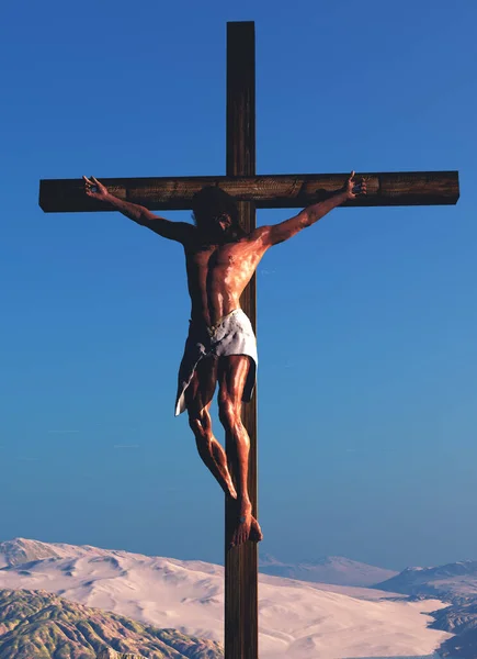 Иисус Фоне Неба Рендеринг — стоковое фото