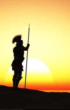 Roman soldier at dawn..,3d render