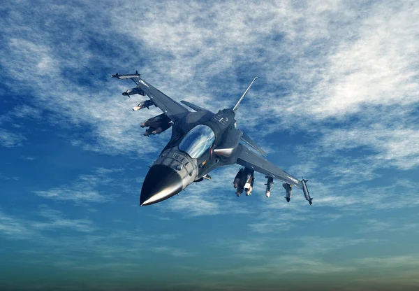 Gökyüzünün arka planındaki jet uçağı, 3D görüntüleme