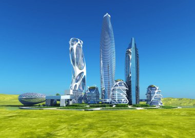 3D şehir görüntüleme panoraması
