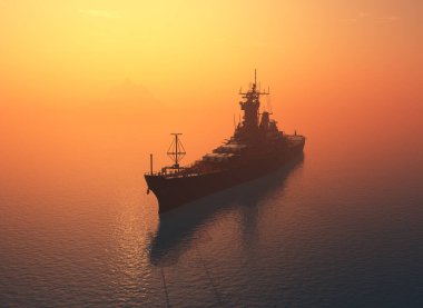 Denizdeki askeri gemi, 3D görüntüleme