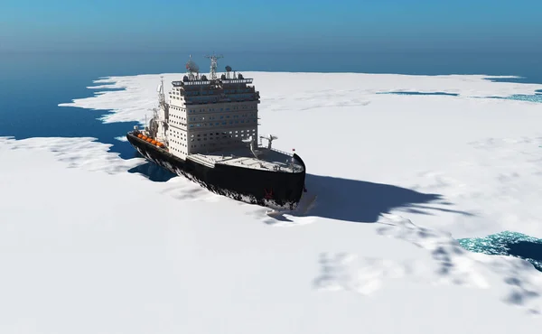 Icebreaker Ship Ice Sea Render — Stock Photo, Image