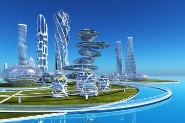 3D şehir görüntüleme panoraması