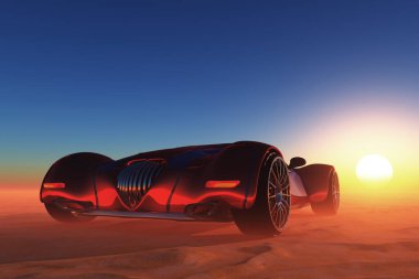 Otomobil arka planda, 3D görüntüleme