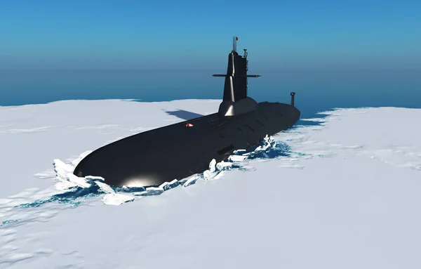 Submarine Ice Render — Stock fotografie