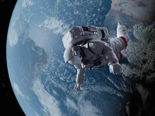 Astronauta Contexto Planeta Elemen Desta Imagem Fornecida Pela Nasa Render — Fotografia de Stock