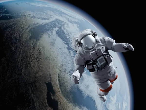 Astronaut Een Achtergrond Van Een Planeet Elemen Image Furnished Nasa — Stockfoto